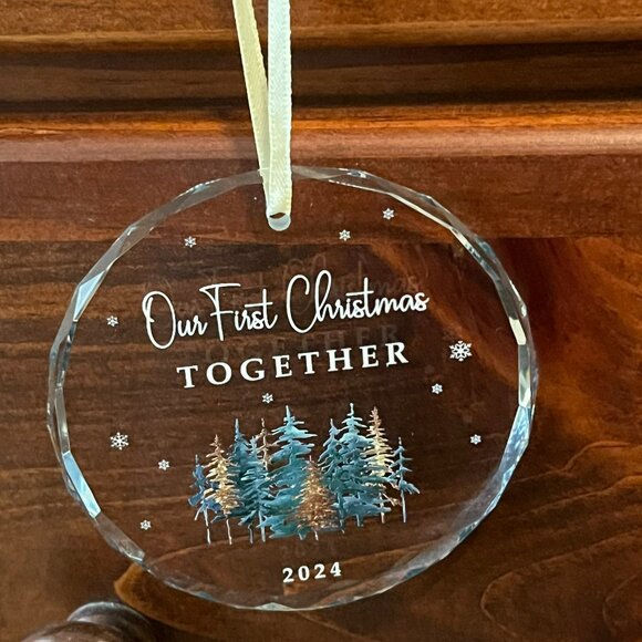 Ornament NWOT Glass 3" Our First Christmas Together 2024 - Picture 2 of 4